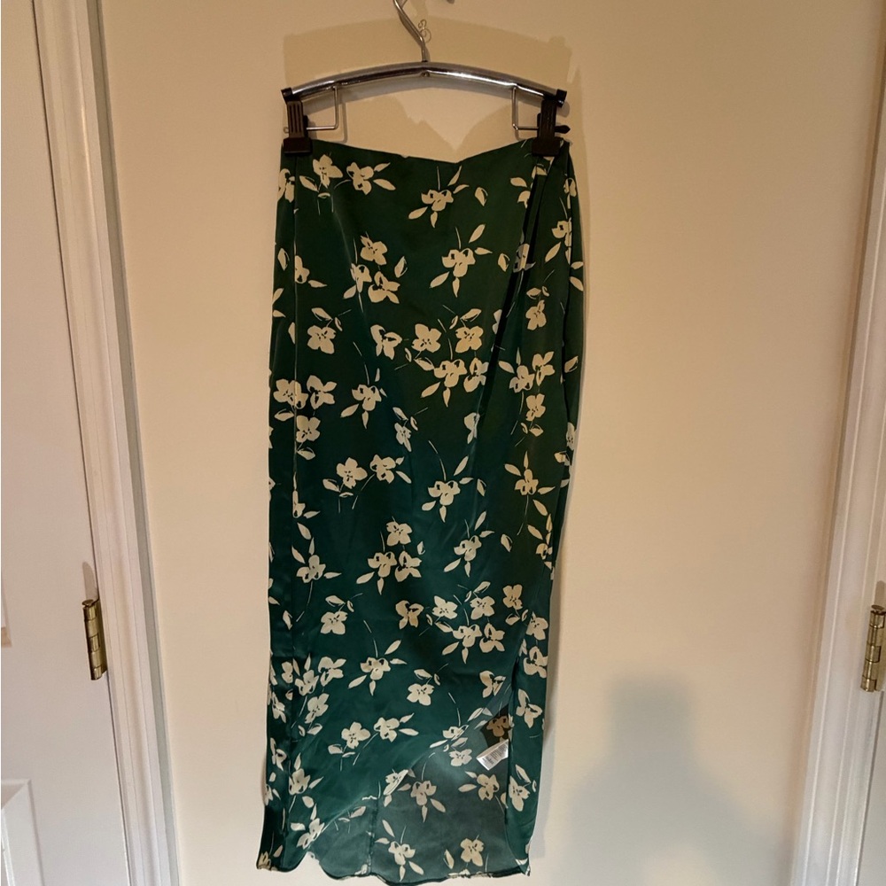 Urban Outfitters Green Floral Maxi Skirt